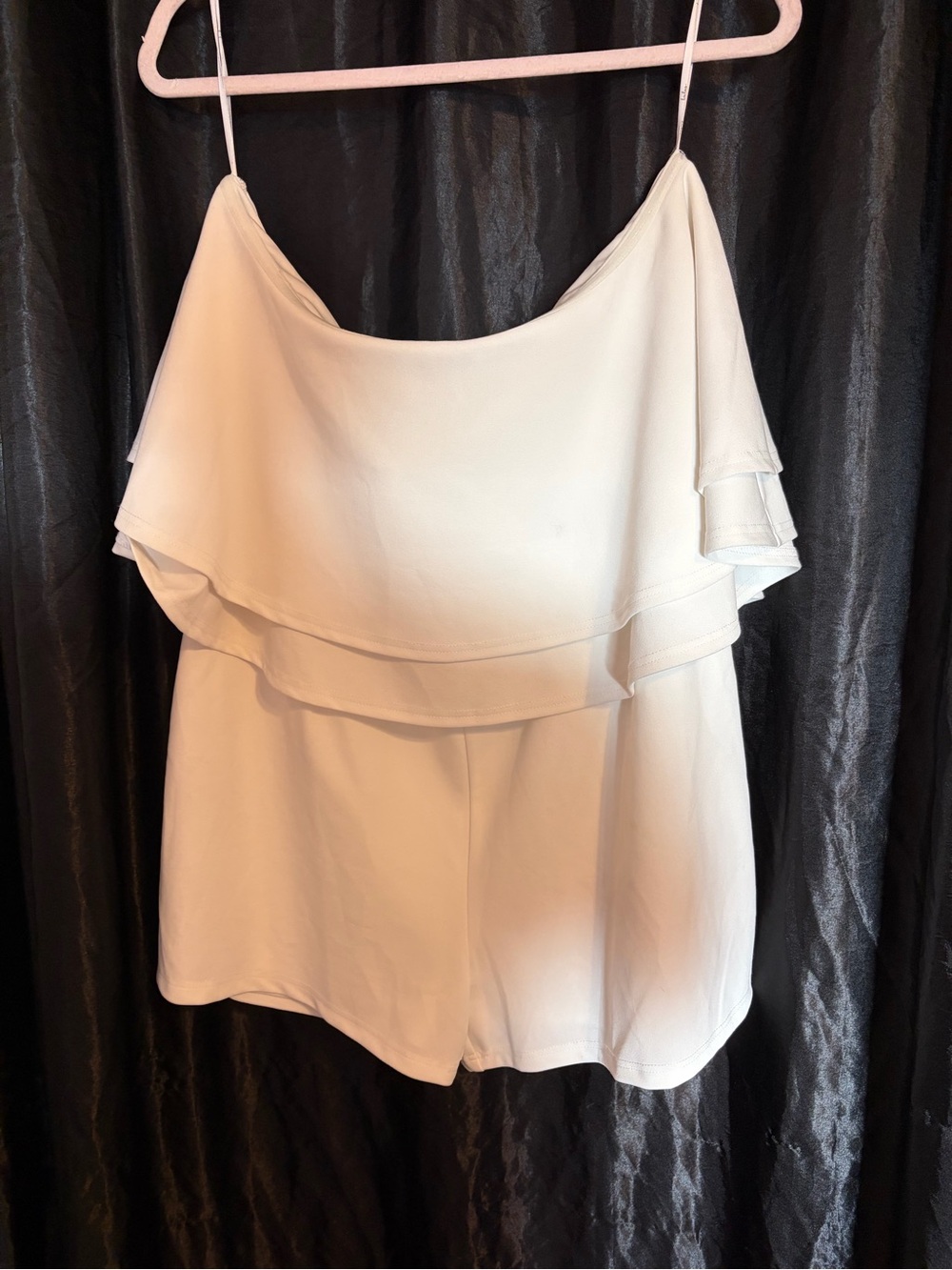 Lulu's White Strapless Ruffle Romper - Picture 6 of 6